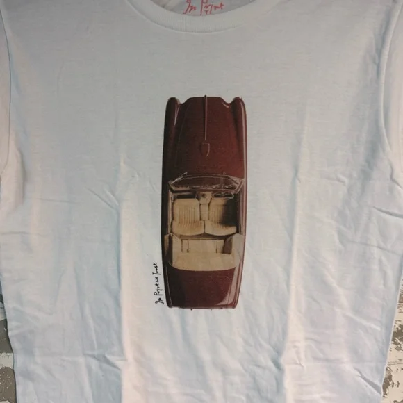 NEW - In Print We Trust - Buckle Up - Baby Tee -  White MEDIUM - Picture 2 of 4